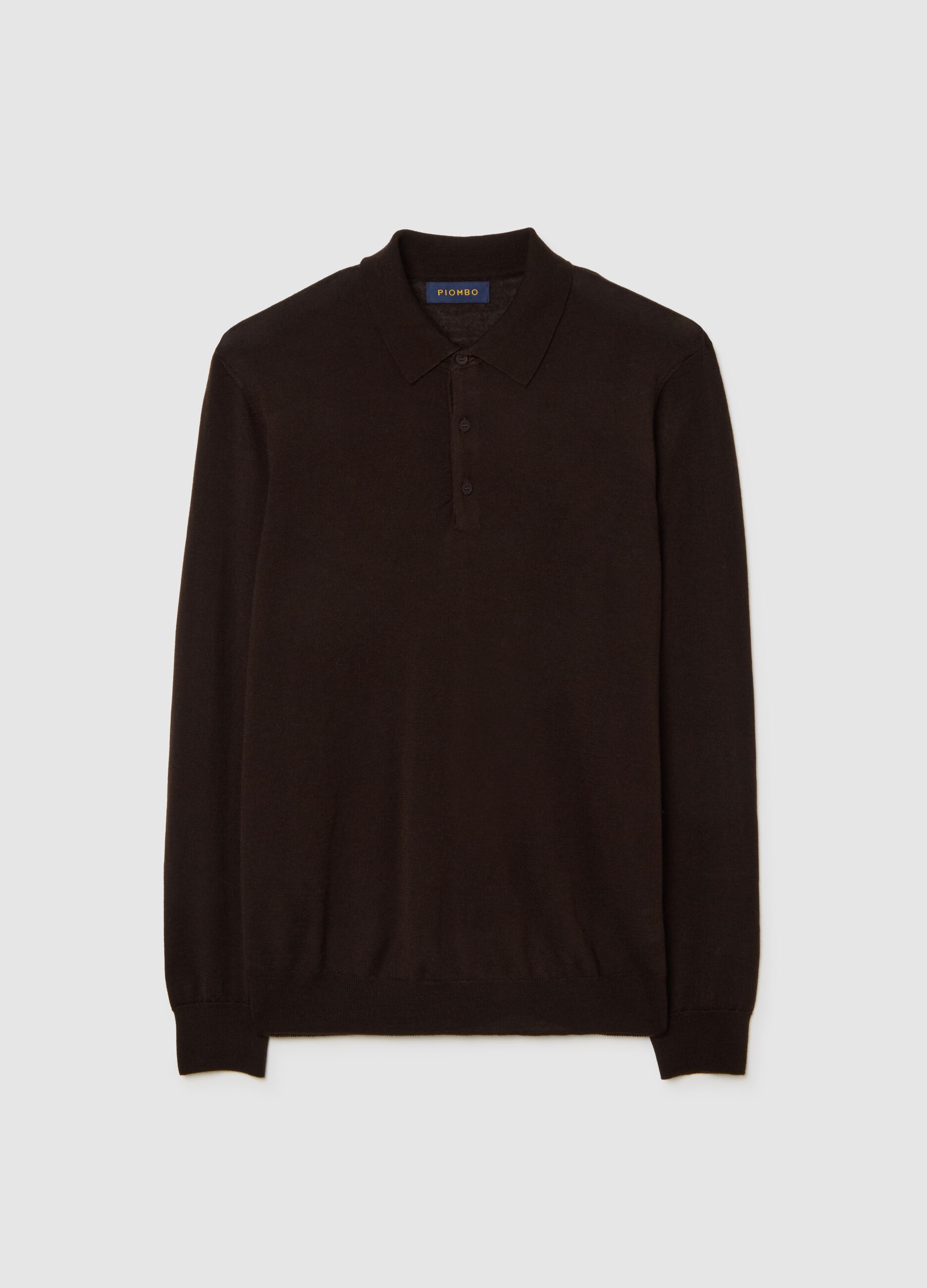 Brown pure merino regular fit sweater
