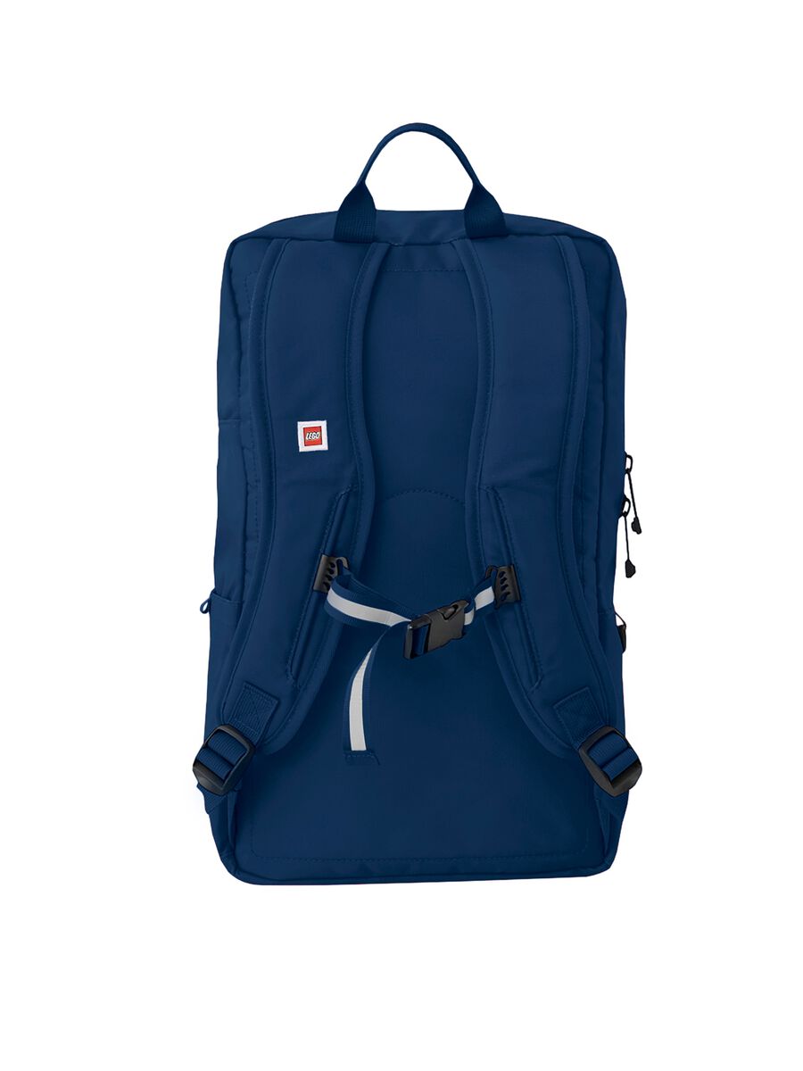 Zaino blu con tasche frontali rotonde_1