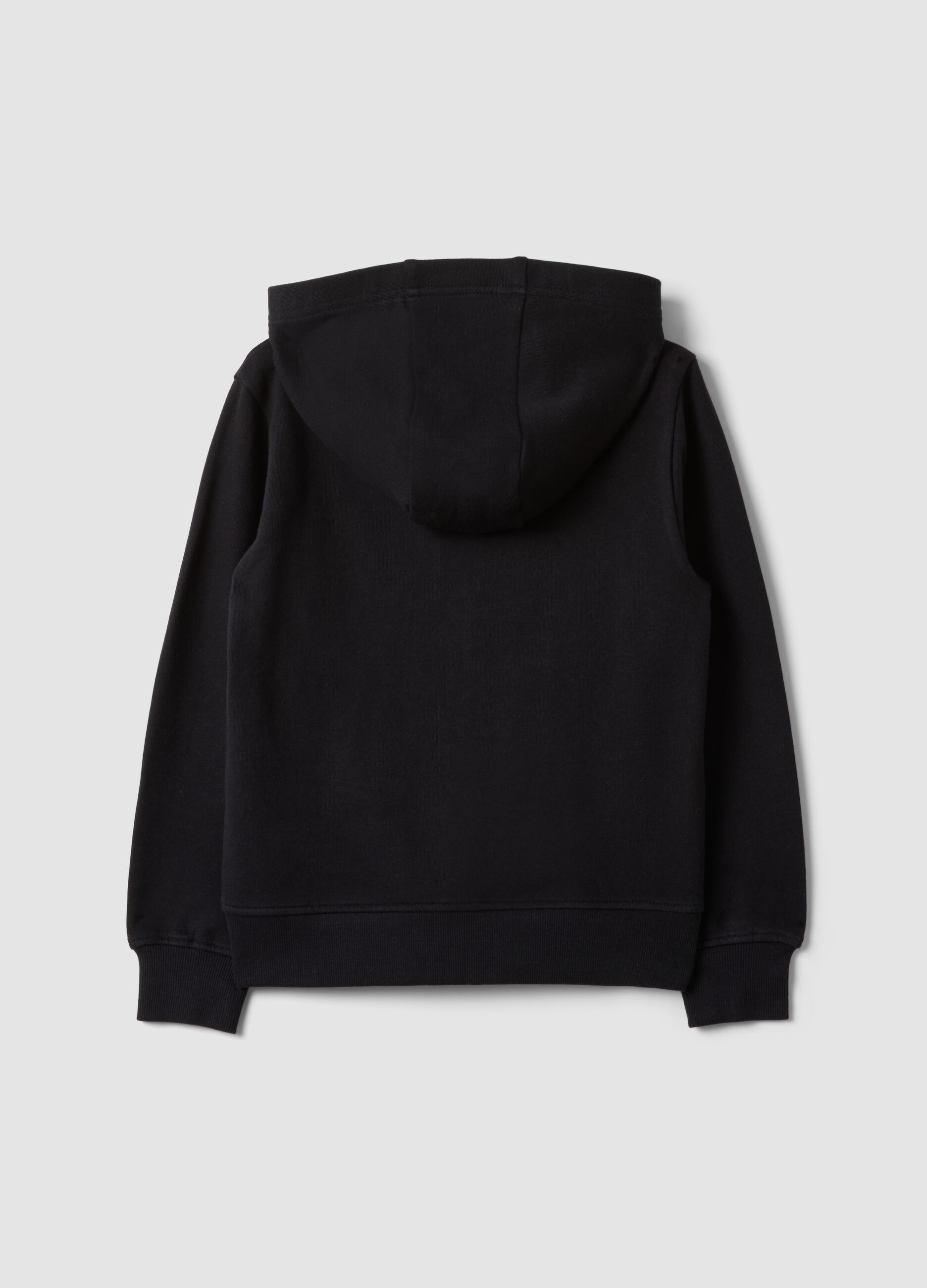 Black pure organic cotton hooded sweatshirt for girls