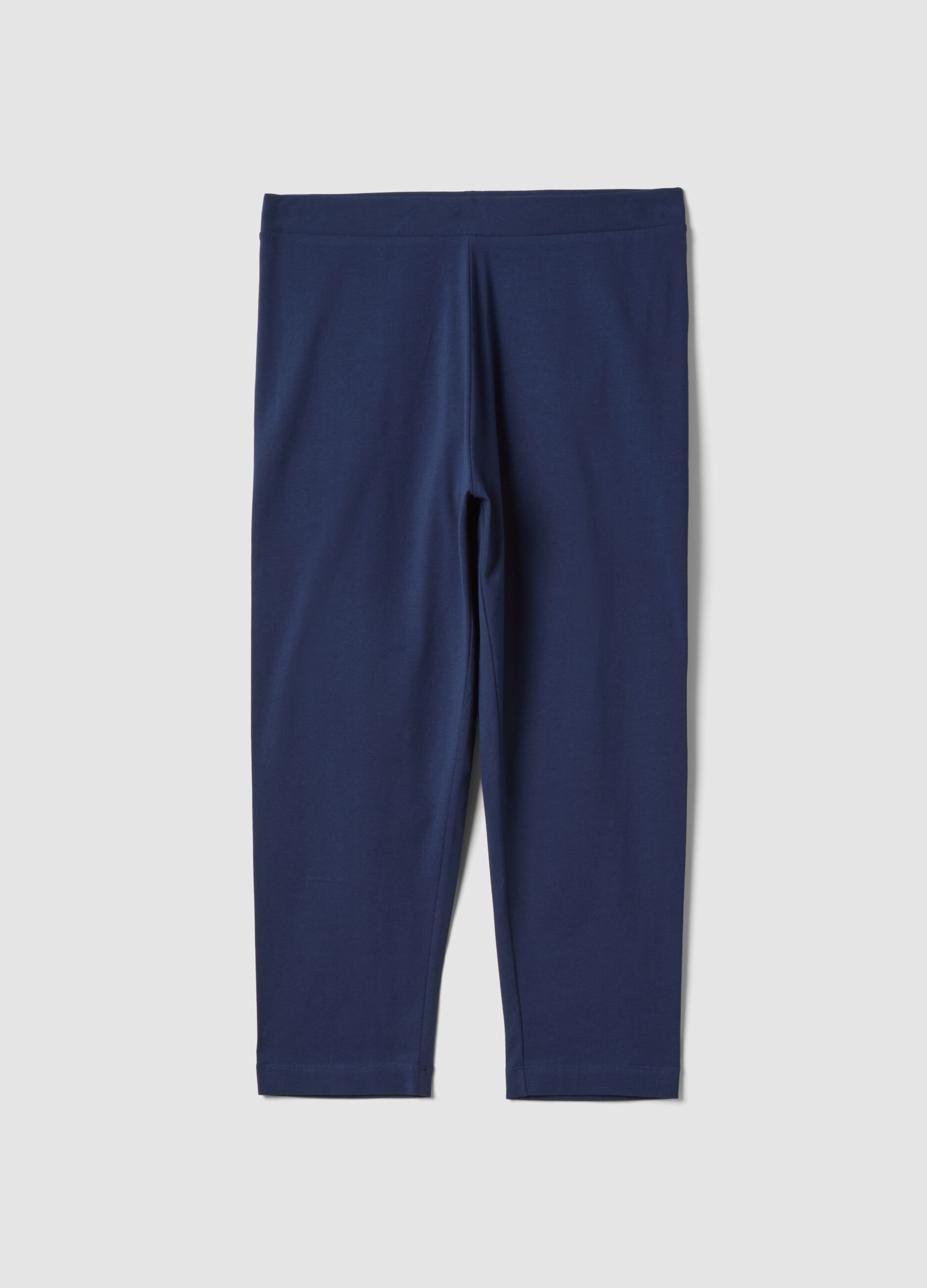 Blue stretch cotton leggings
