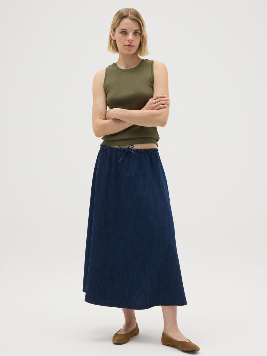 Women's pure cotton green tank top_1