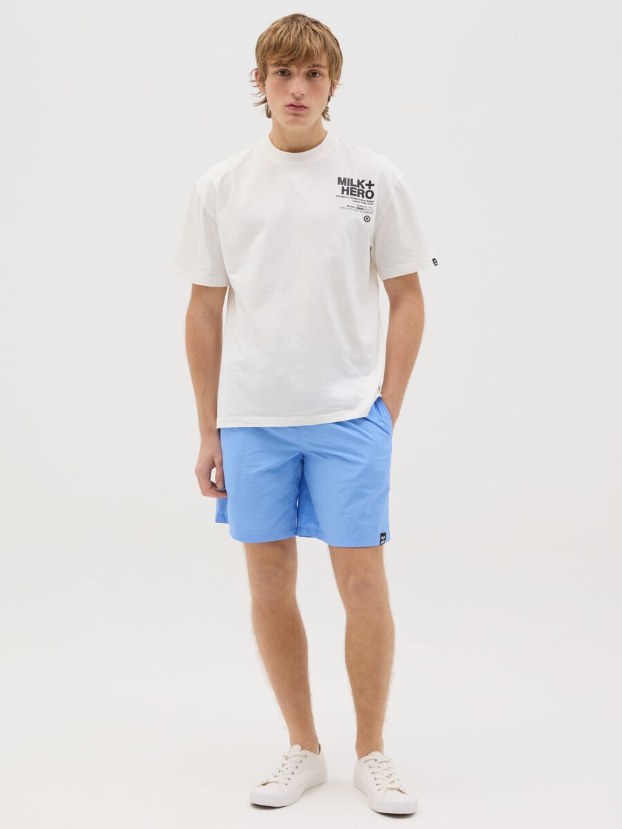 Boxer da uomo azzurro regular fit con elastico e coulisse_0