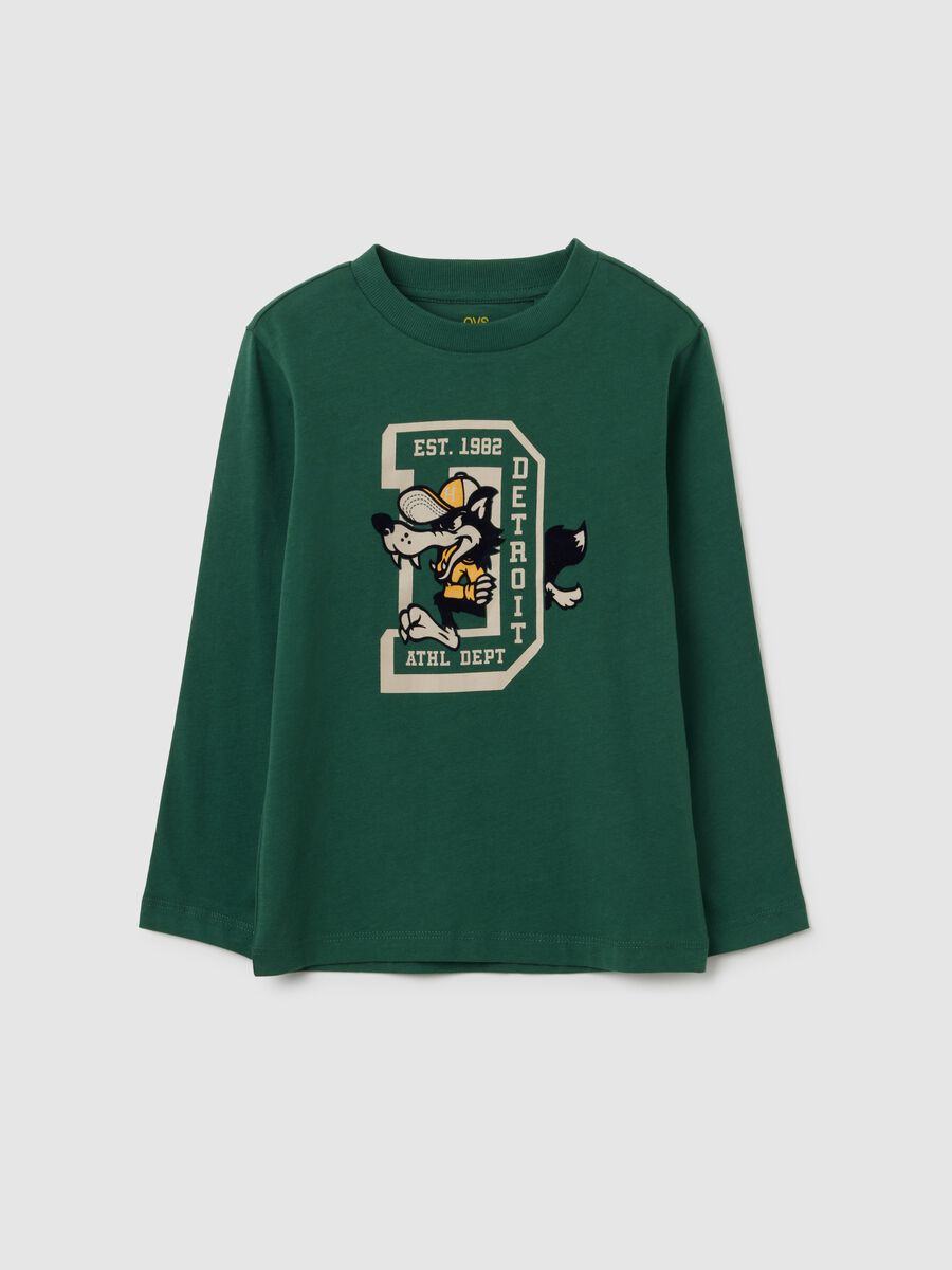 Children's green pure cotton t-shirt, regular fit_0