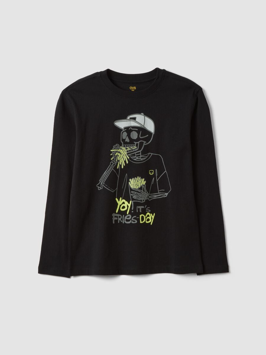 Black pure organic cotton crew-neck T-shirt_3