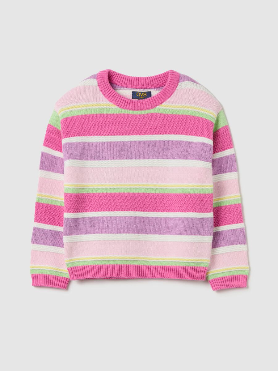 Pullover with striped pattern and lurex_0