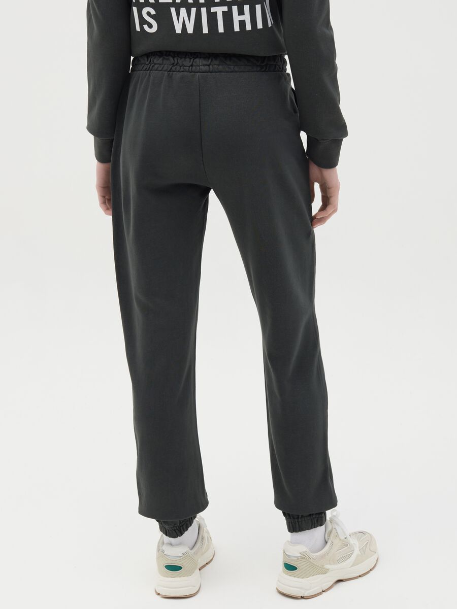 Black joggers with elasticated edging and logo print_3
