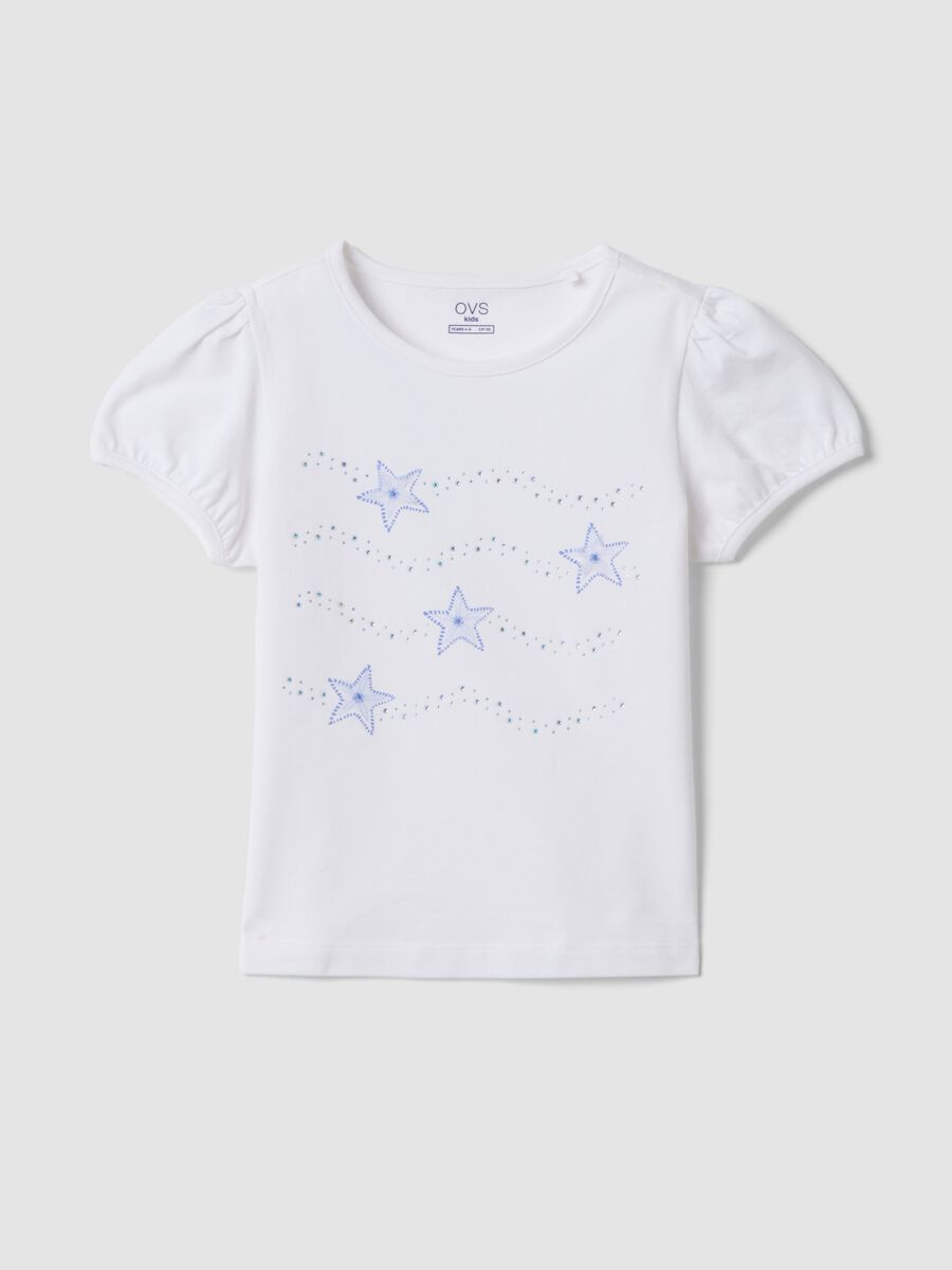 White short-sleeved stretch-cotton T-shirt_0