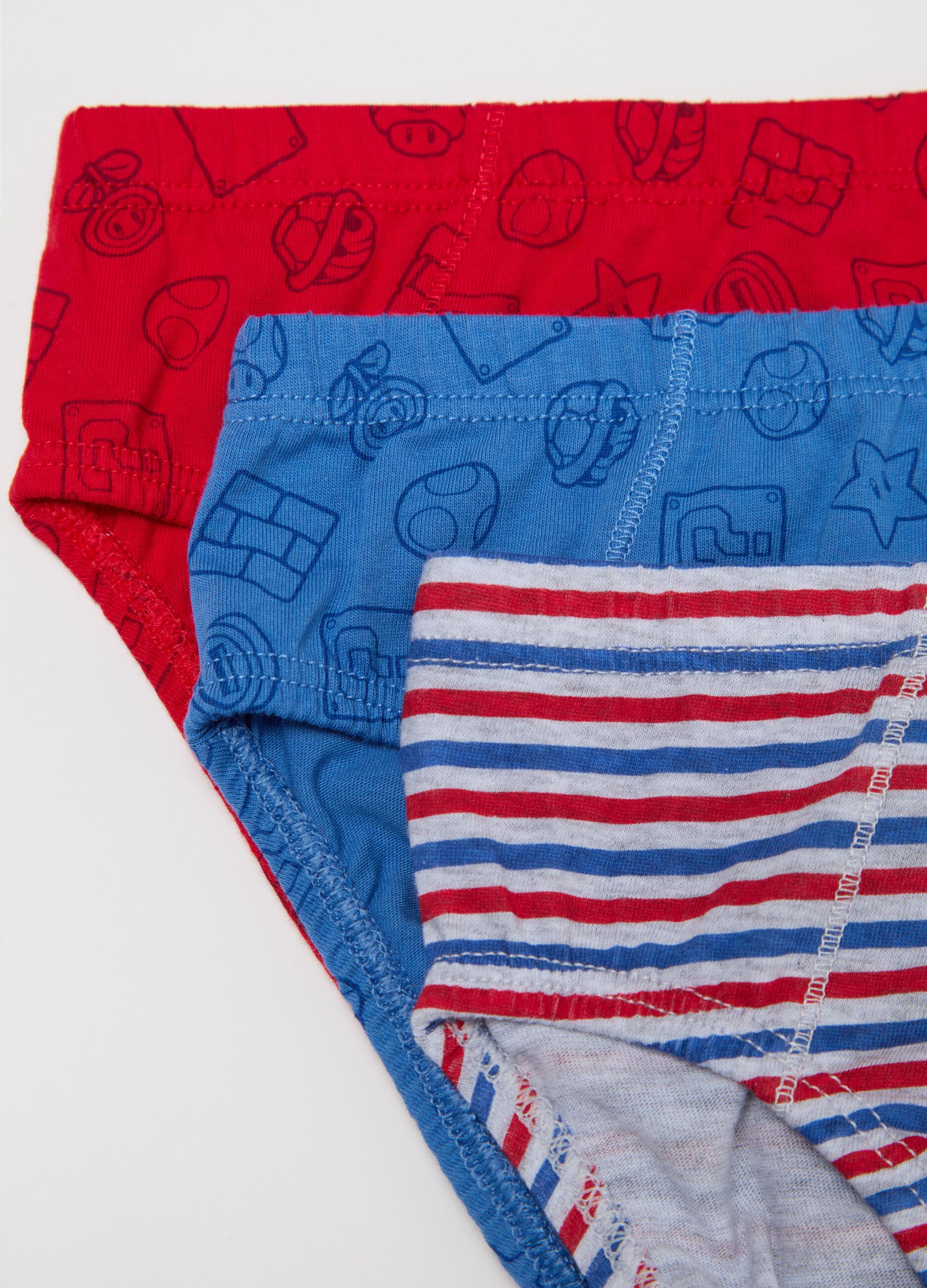 Three-pack cotton briefs with Super Mario™ print