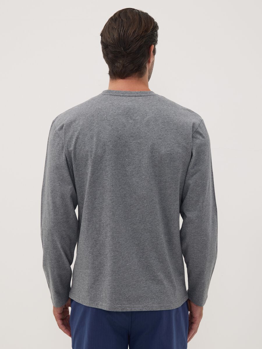 Grey organic cotton crew-neck pyjama top_3