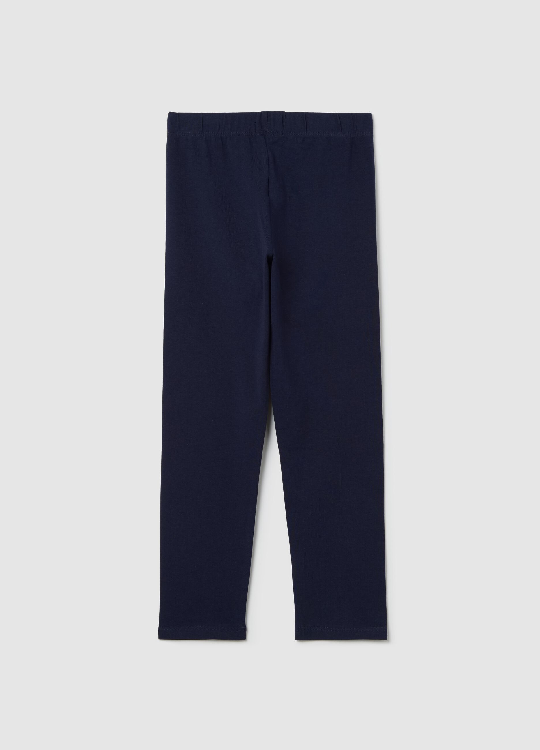 Blue three-quarter stretch leggings
