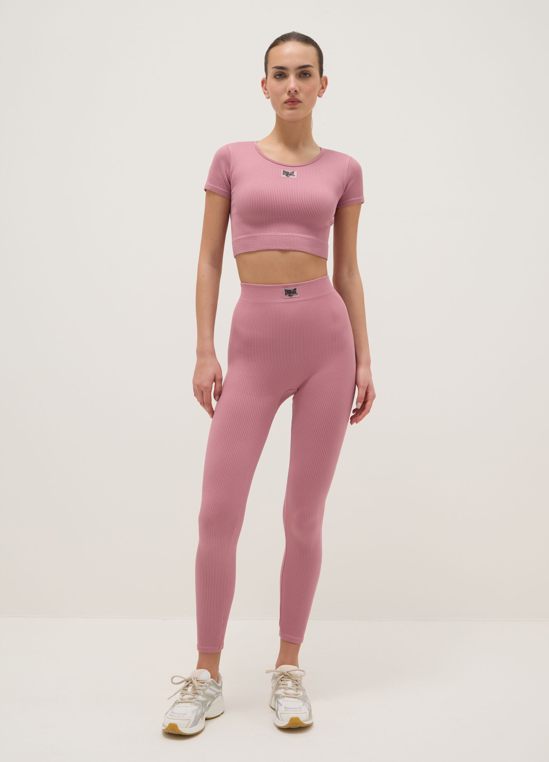 Slim Fit Long Pink Sports Leggings