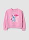 Pink cotton-blend sweatshirt with Lilo & Stitch front print for girls_0
