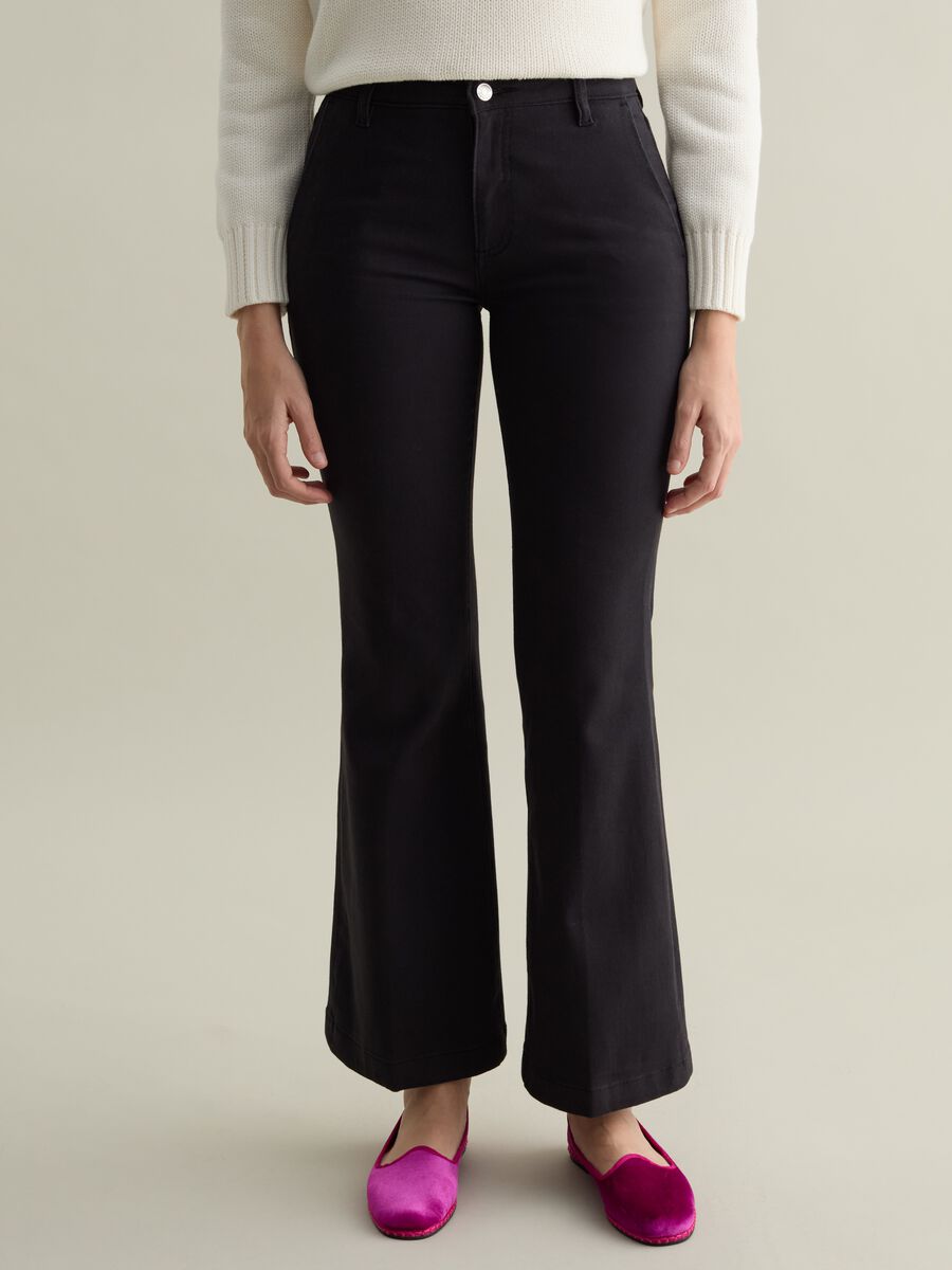 Flare-fit chino trousers in twill_1