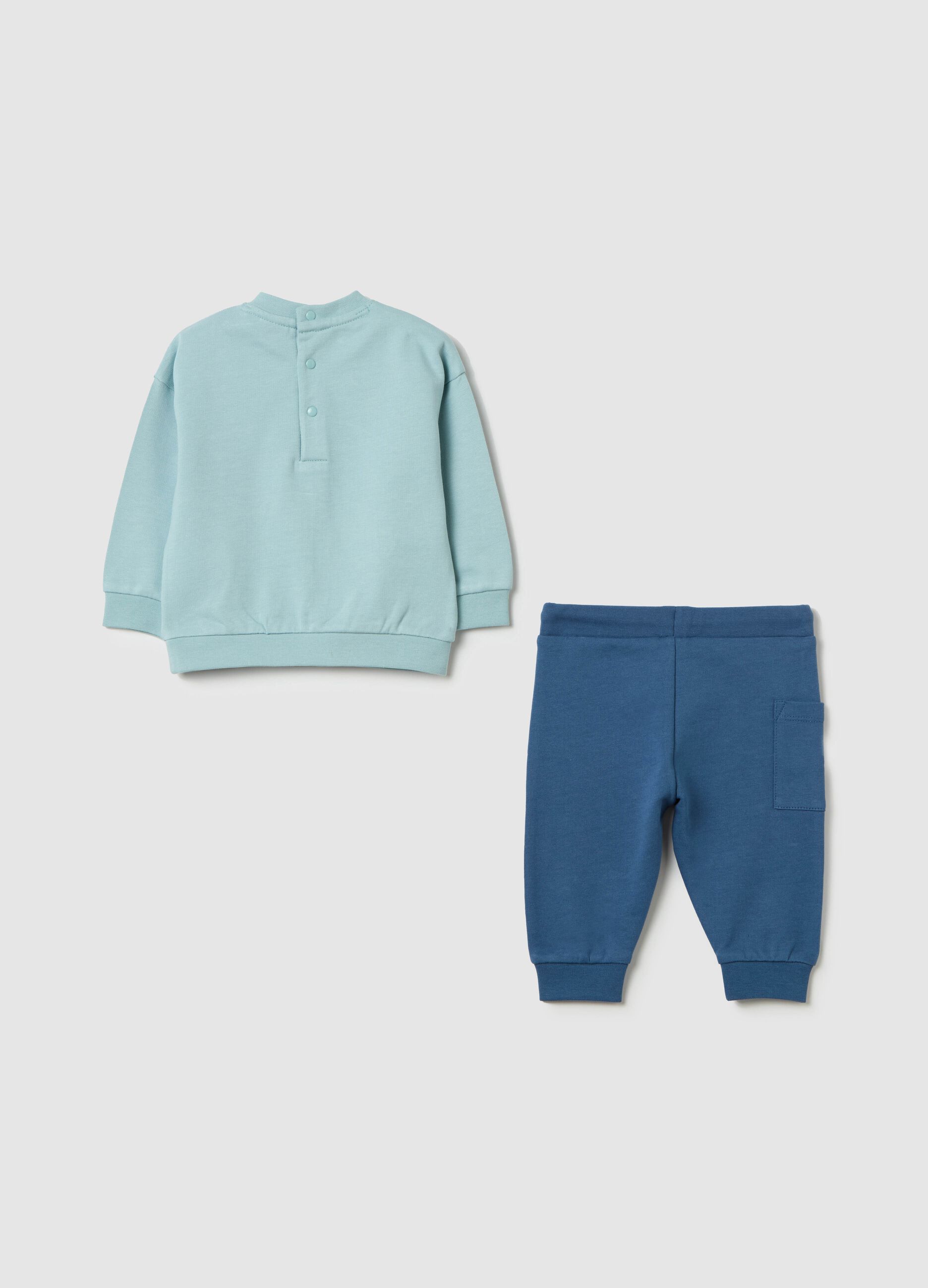 Jogging set in cotone con stampa Topolino e Pluto 