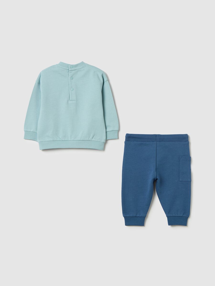 Jogging set in cotton with Mickey Mouse and Pluto print_1