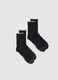 Pack of black sports socks with stripes in cotton blend_0