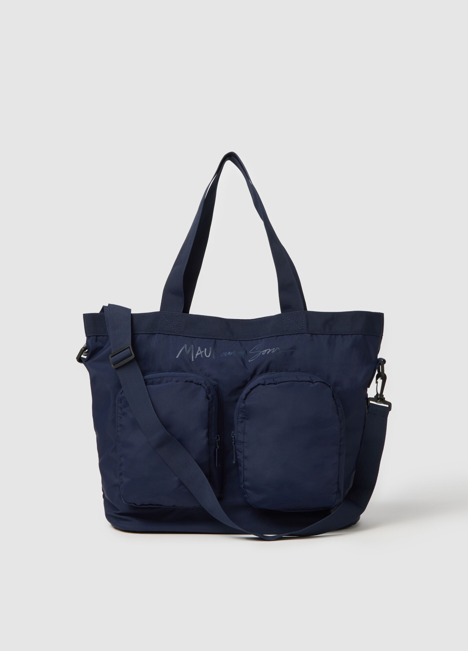 Borsa da uomo in blu con tasche