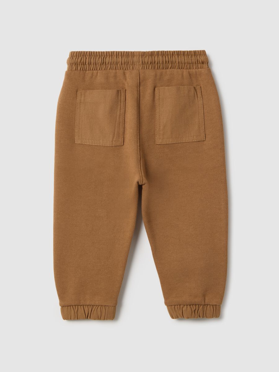 Brown pure cotton regular fit baby trousers_1