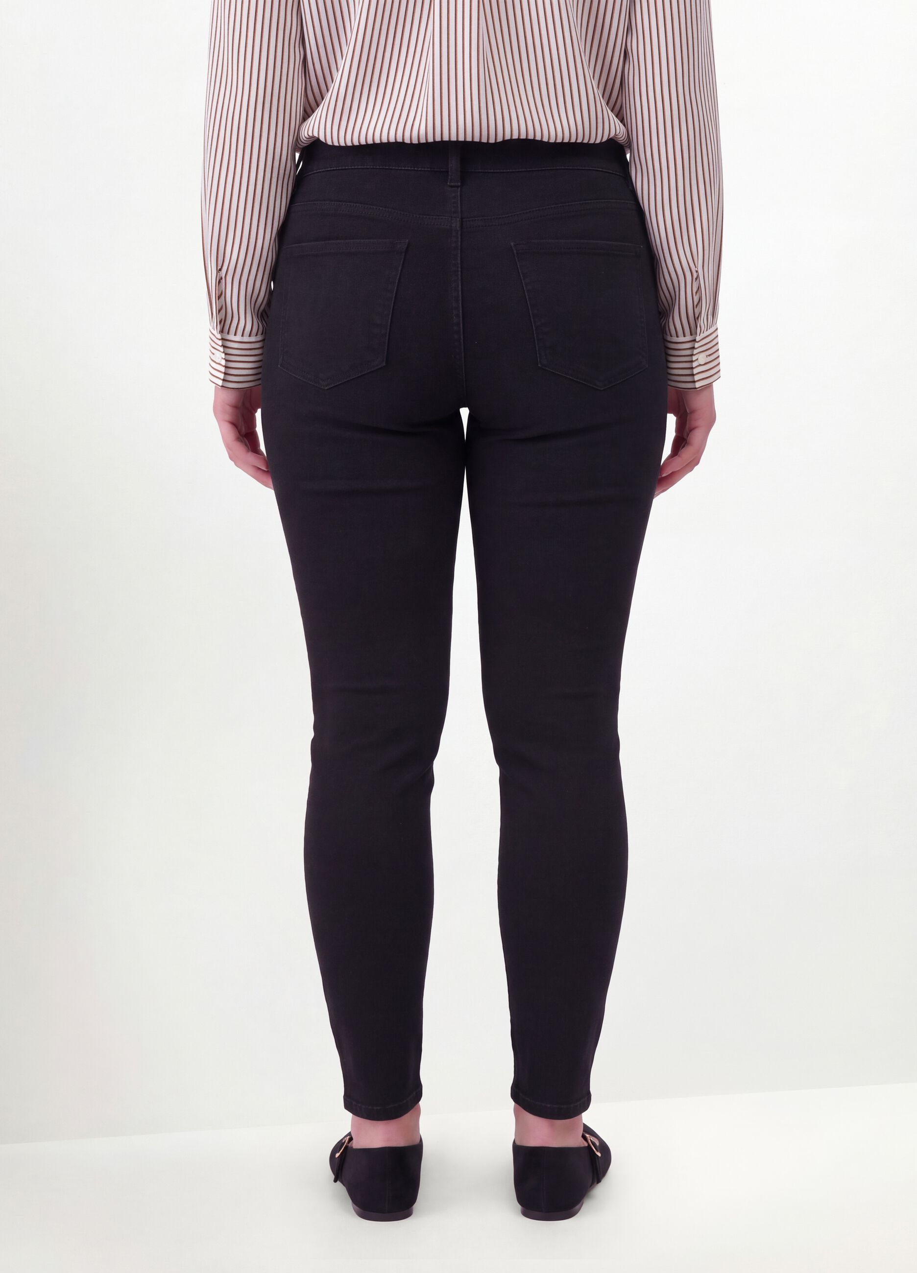 Black skinny jeggings in stretch cotton and viscose