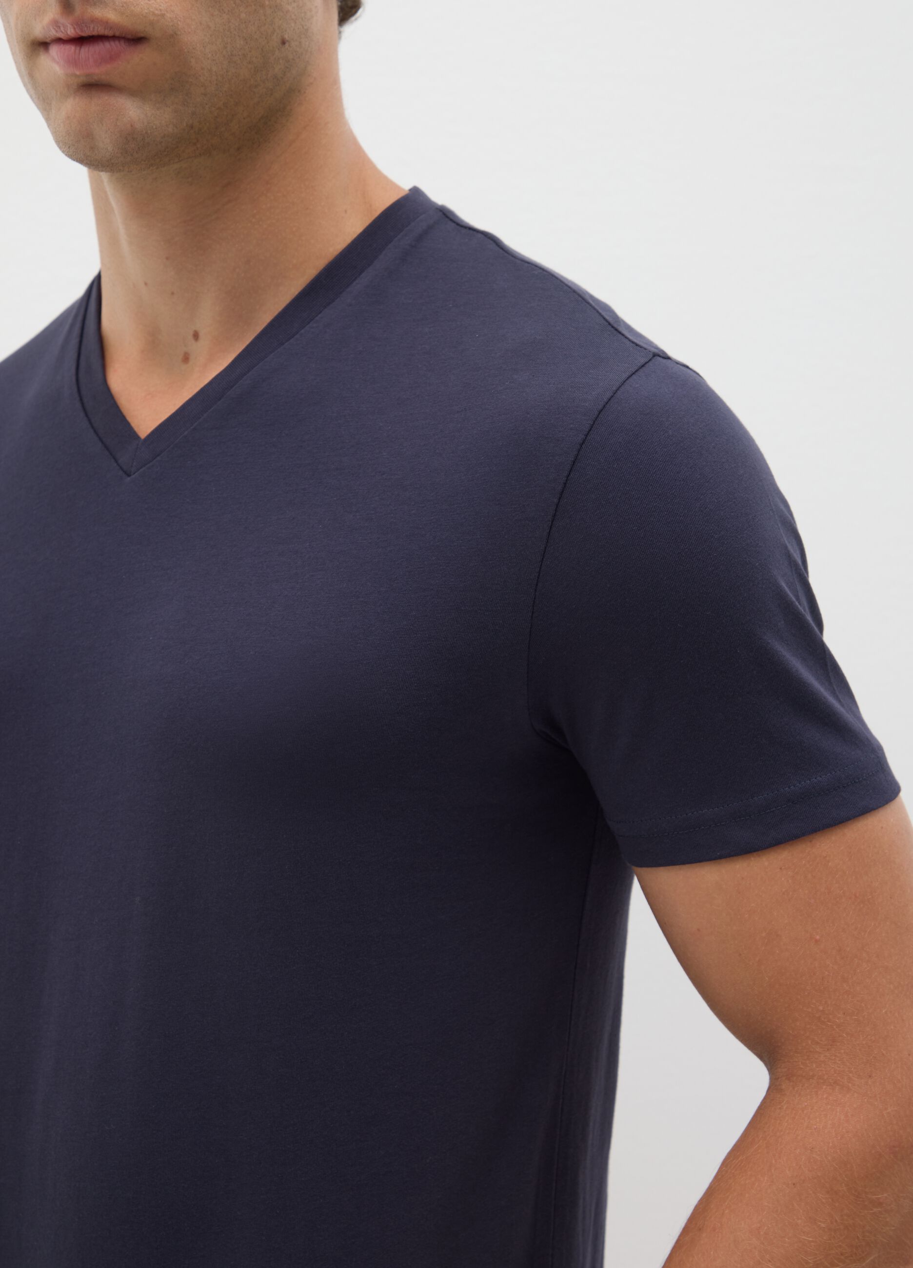 Men's Blue Pure Cotton T-shirt