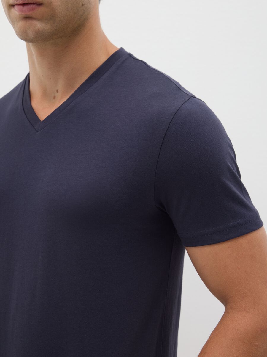 Men's Blue Pure Cotton T-shirt_3