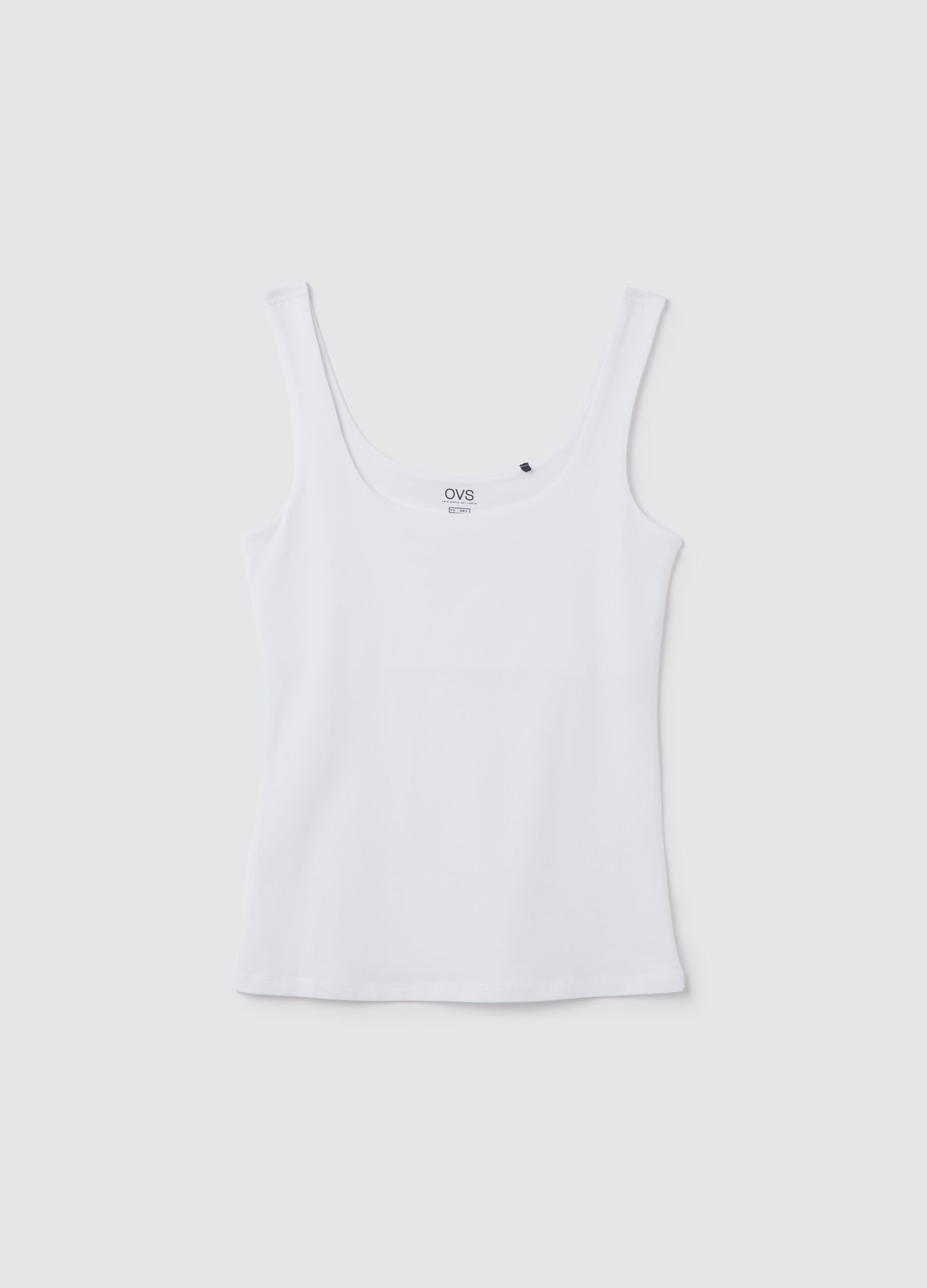 White Stretch Cotton Women's Top