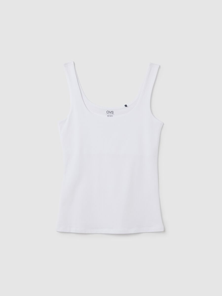 White Stretch Cotton Women's Top_4