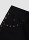 Black stretch cotton regular-fit shorts with studs_1
