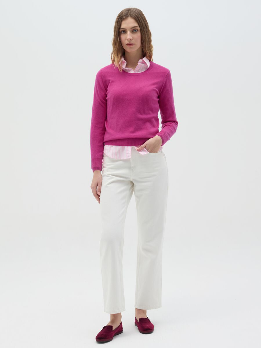 Pullover with round neck in cashmere_1