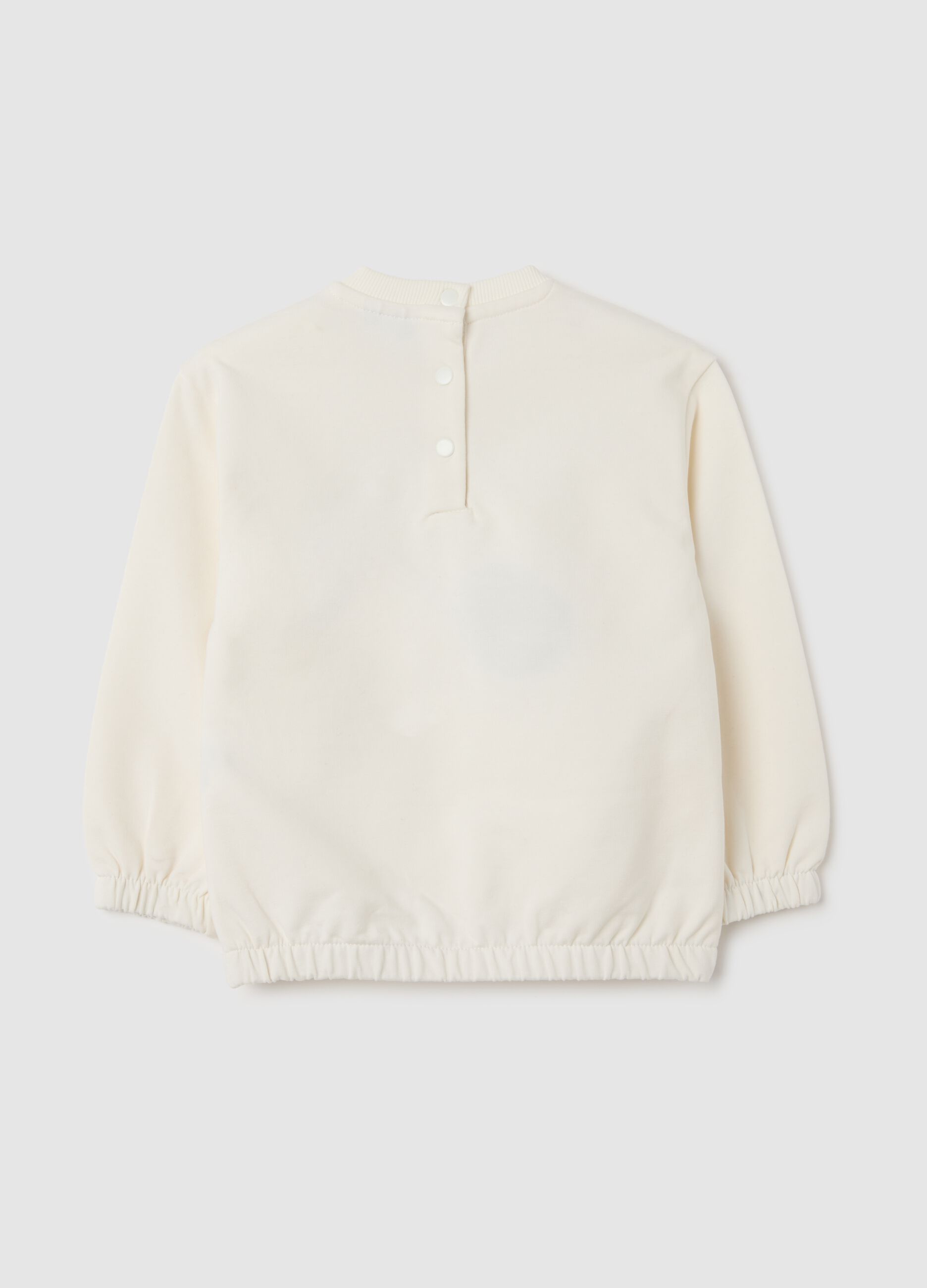 Felpa da neonata in cotone elasticizzato beige