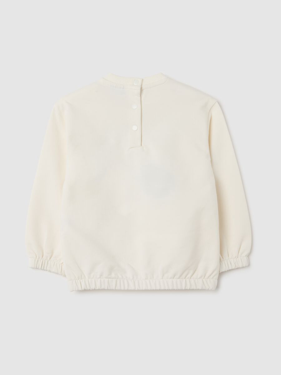 Felpa da neonata in cotone elasticizzato beige_1