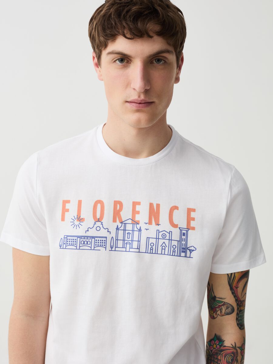 T-shirt in cotone stampa Firenze_1