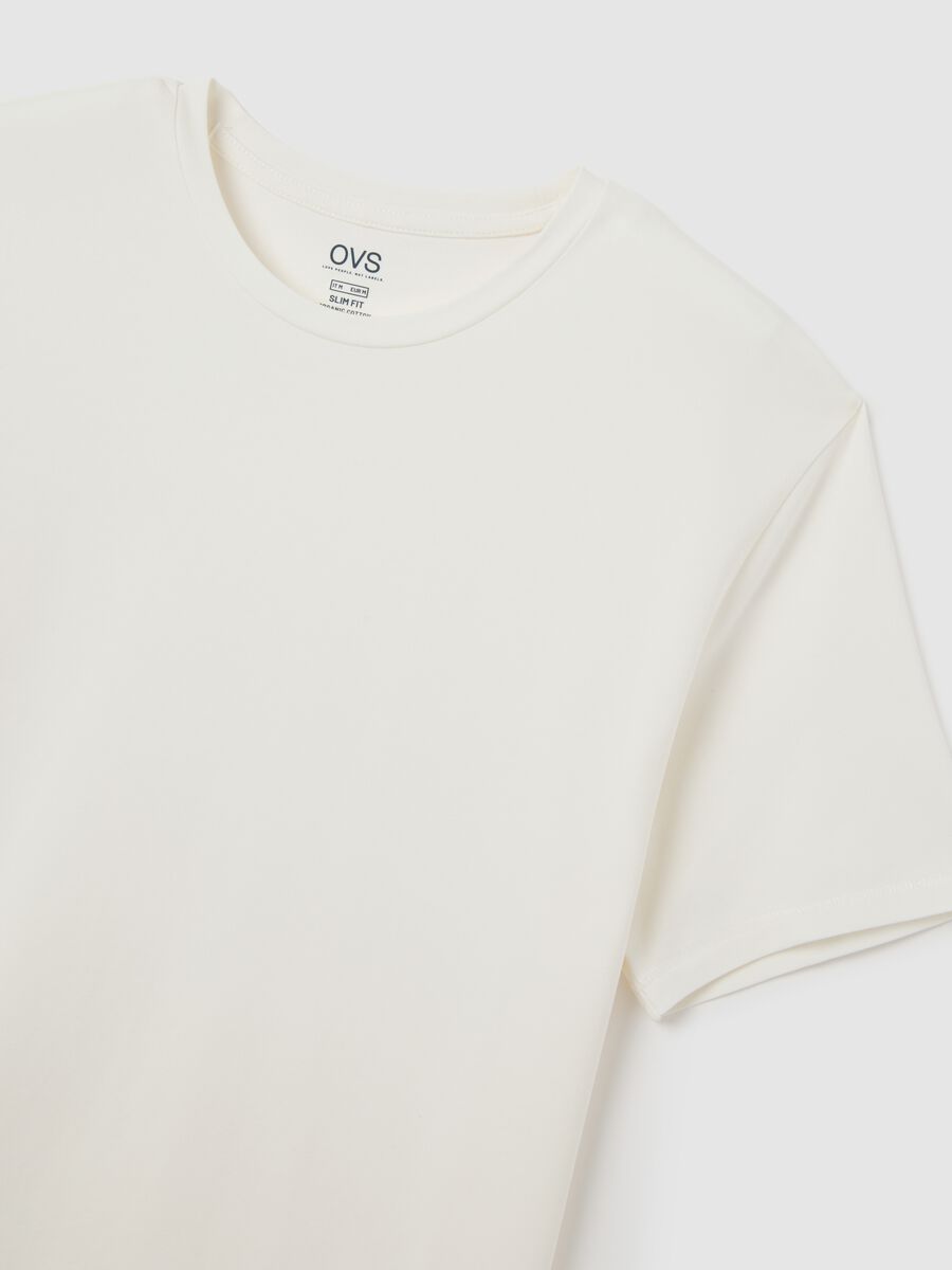 Men's White Stretch Cotton T-Shirt_5