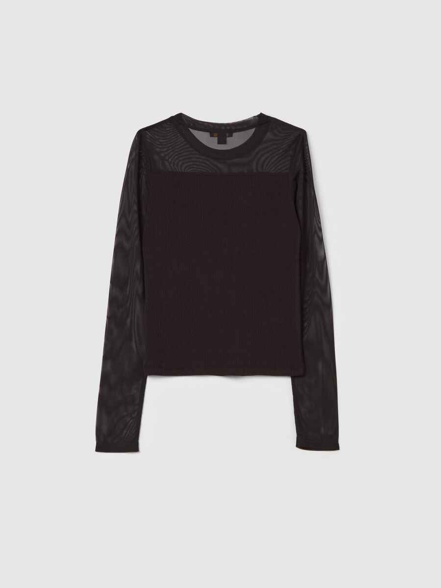 T-shirt a costine in mesh_4