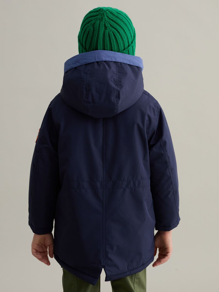 Parka with hood and logo patch_1