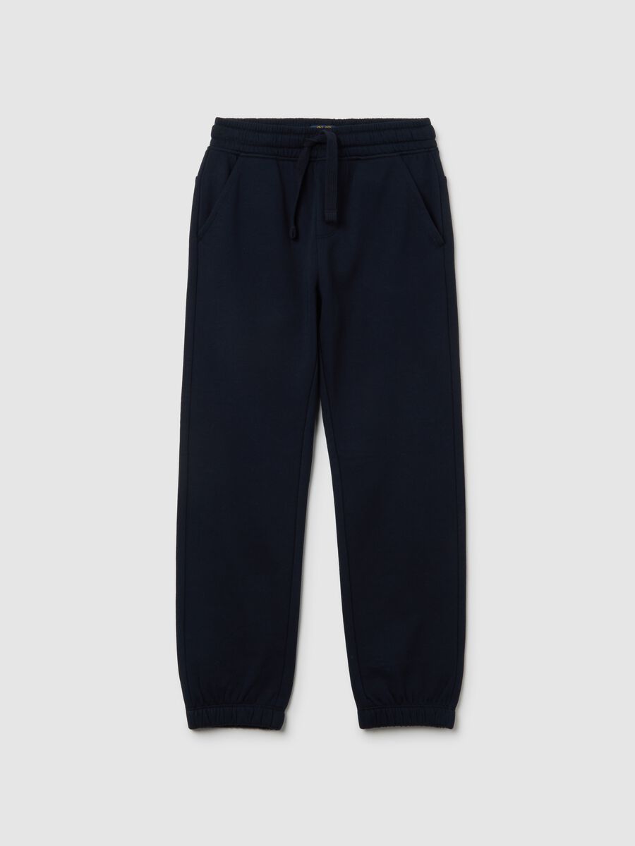 Children's Regular Fit Blue Pure Cotton Joggers_0