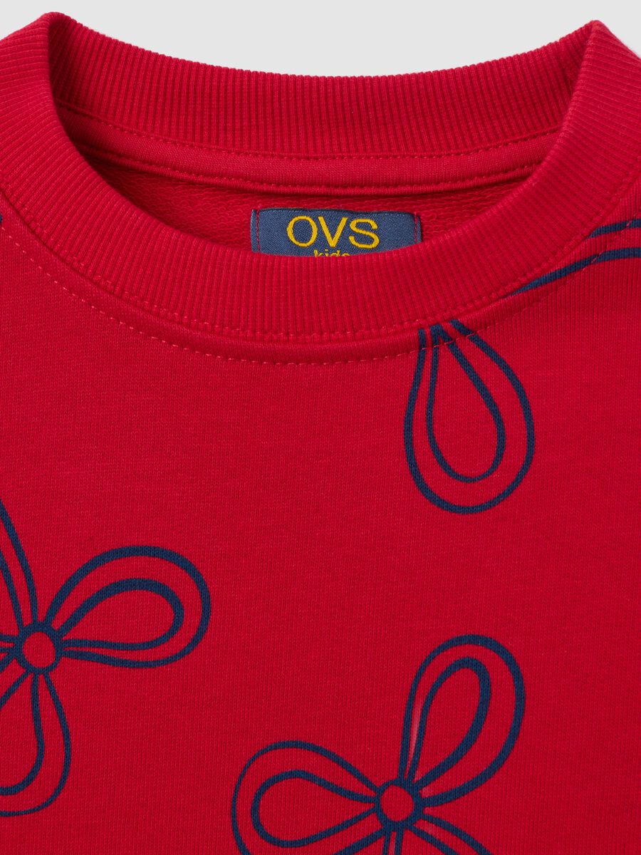 Girls' red pure cotton sweatshirt regular fit_2