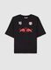 Children's pure black cotton oversized t-shirt with print_0