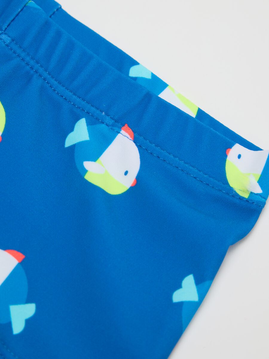 Boys’ costume in blue stretch fabric with fish pattern_2