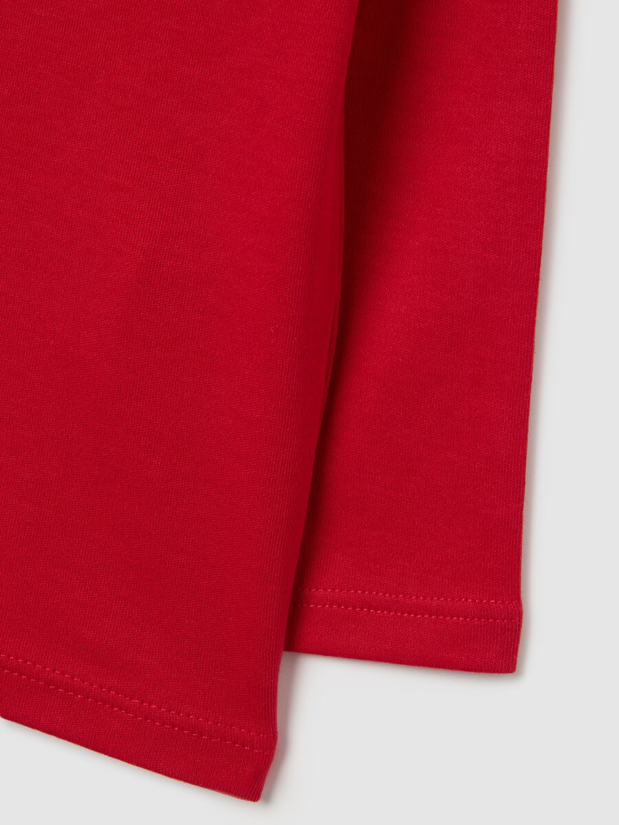 Red turtleneck cotton baby top regular fit_3