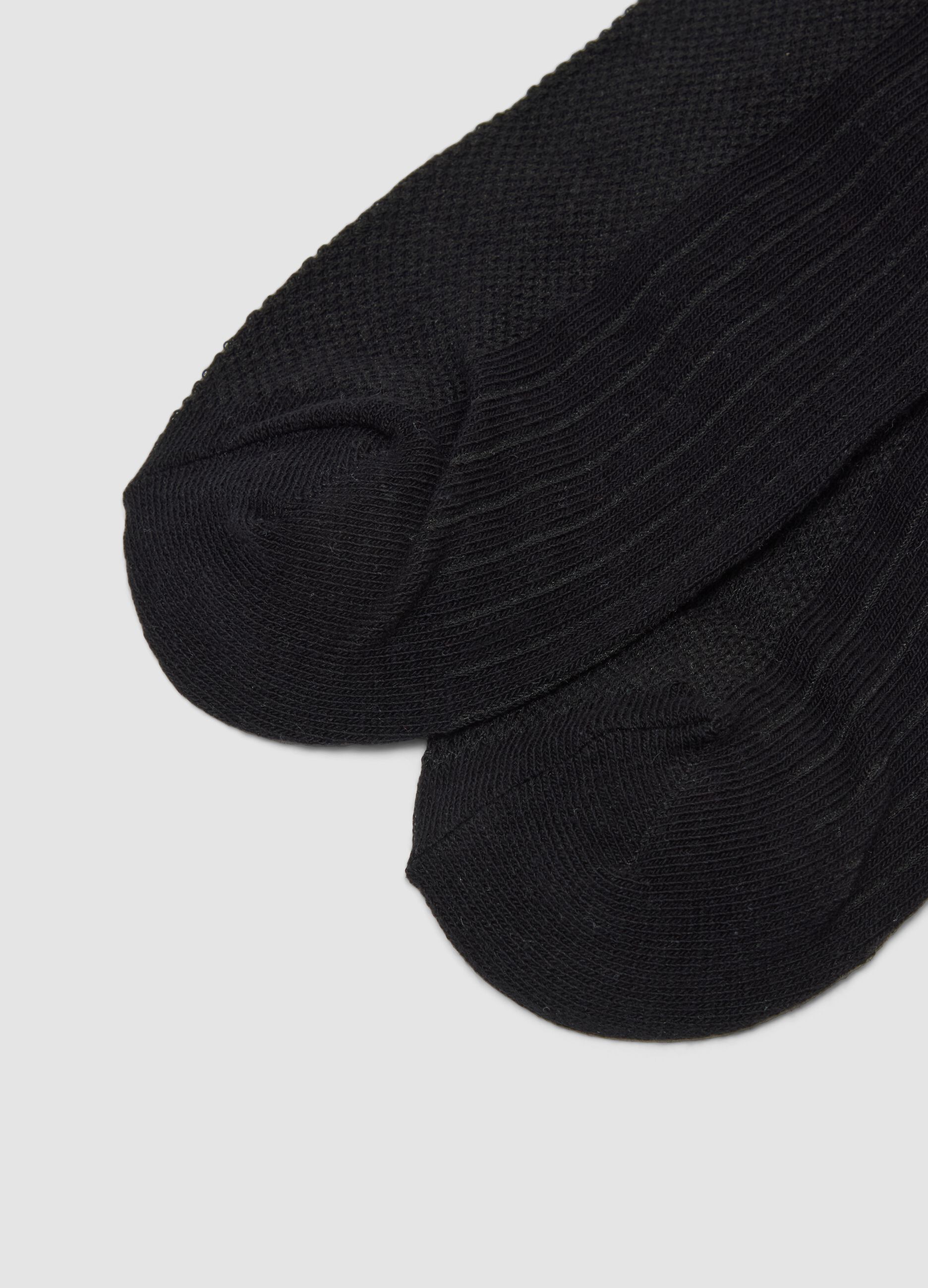 3-pack black ankle sports socks in stretch organic cotton