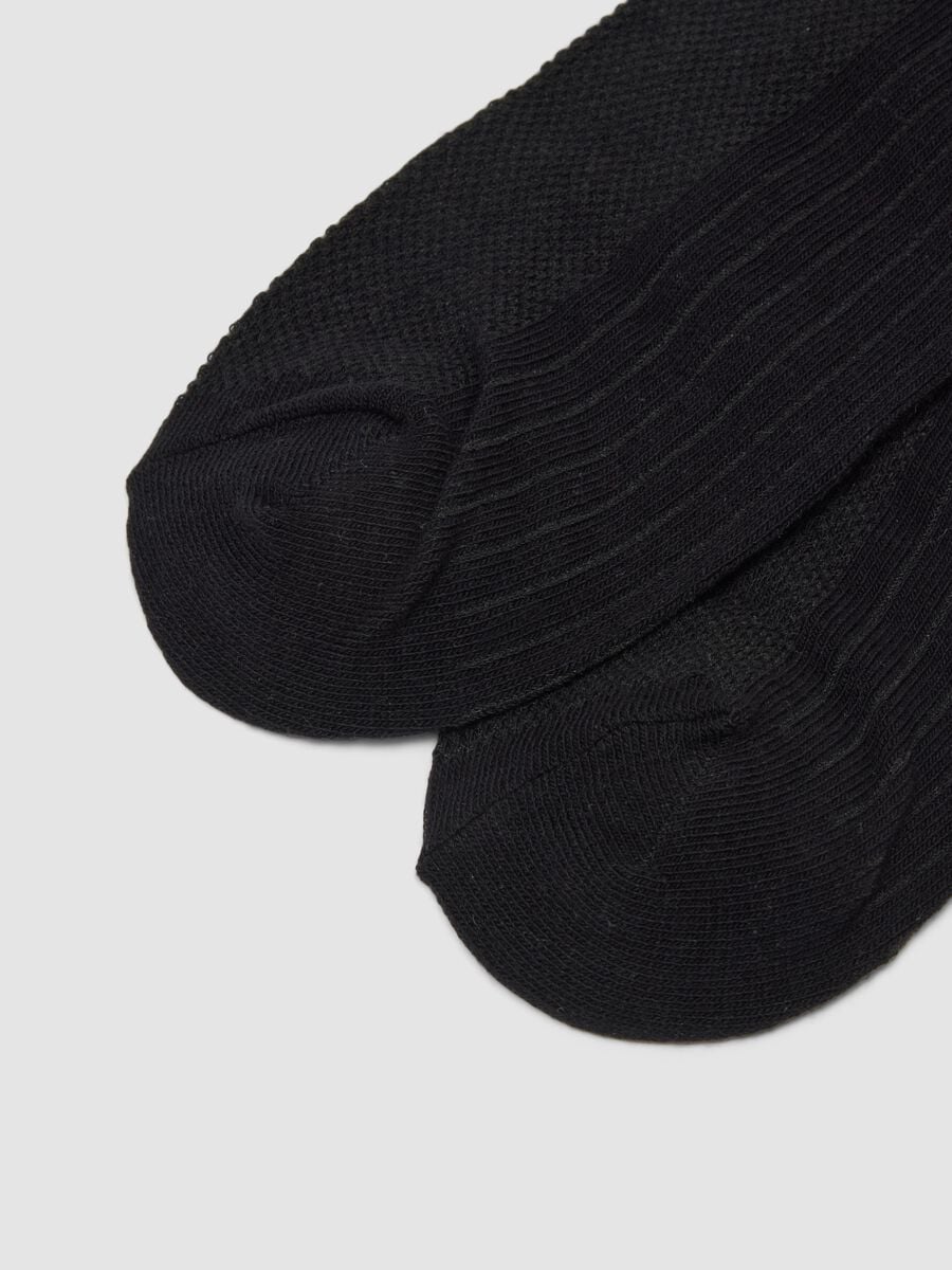 Tripack di calze sportive nere alla caviglia in cotone organico elasticizzato_2