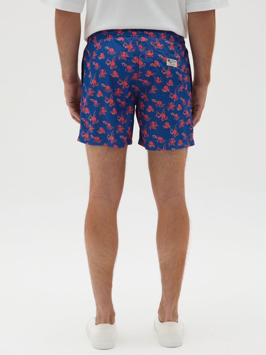 Men's multicolour swim shorts with octopus print_3