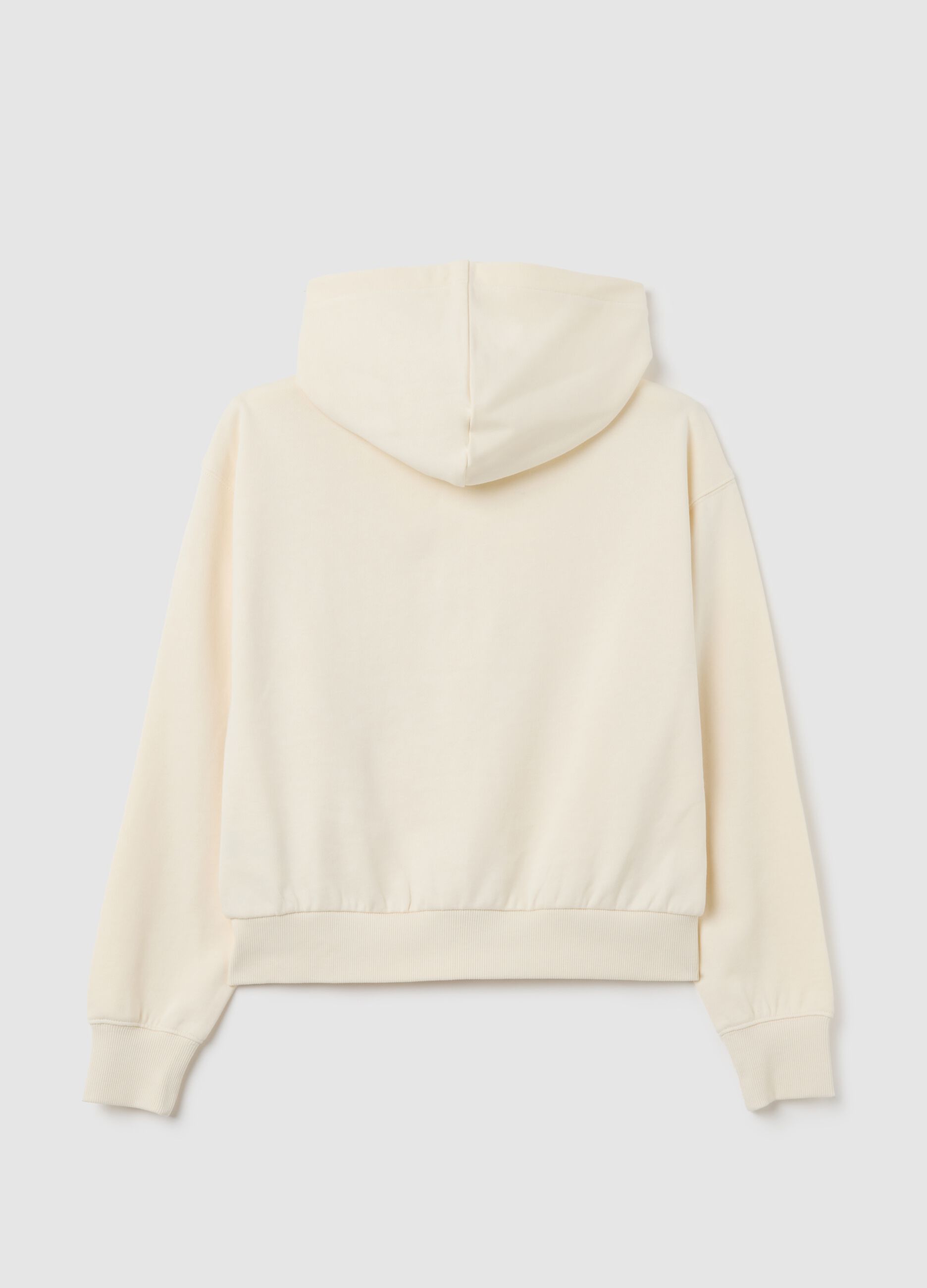 Girl's beige pure cotton regular fit sweatshirt