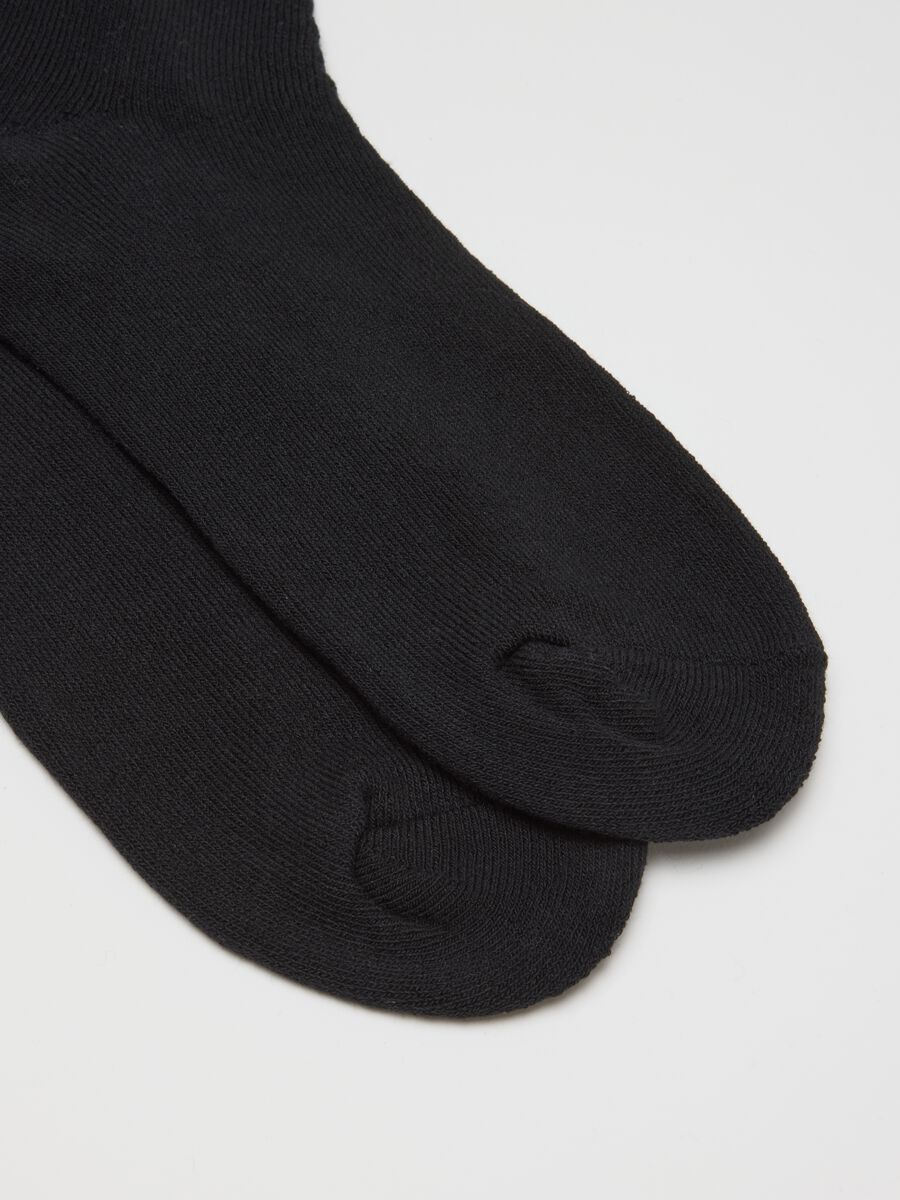 Pack of three black sports socks in stretch cotton_2