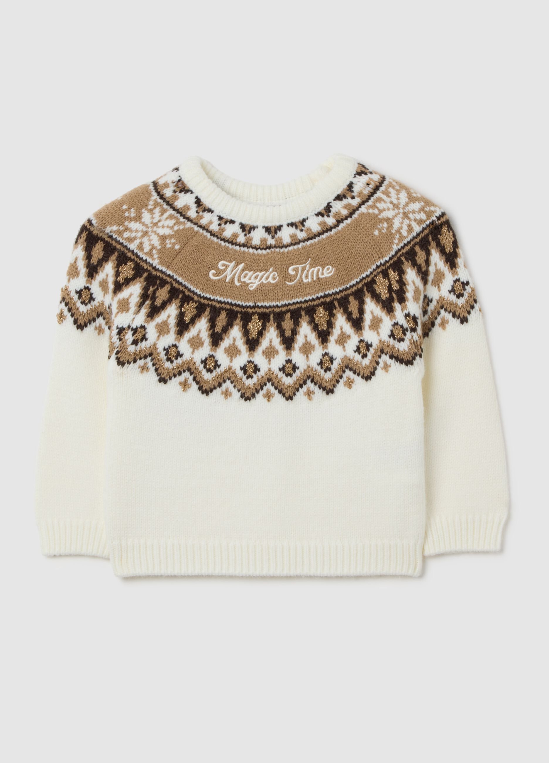 Multicolour baby girl's regular fit jumper with Christmas pattern