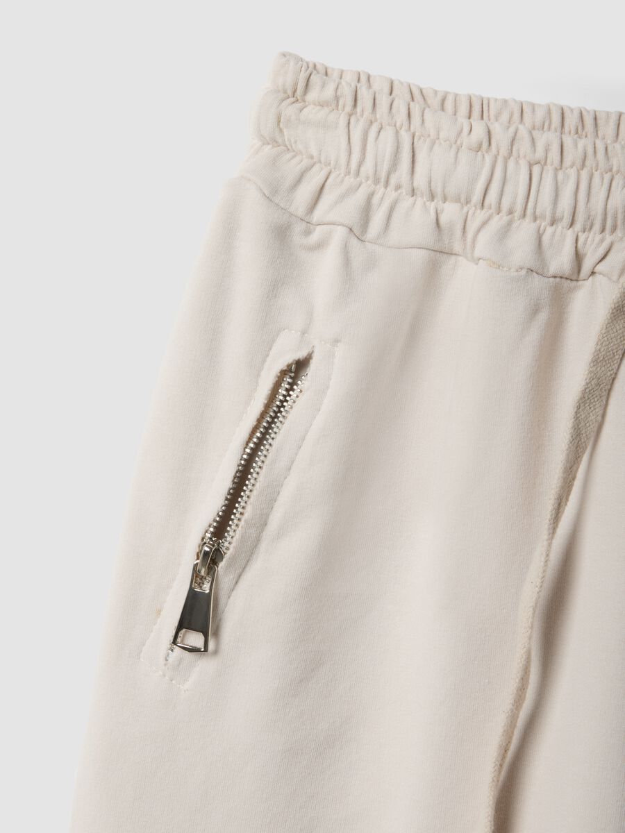 Beige stretch cotton trousers regular fit_5