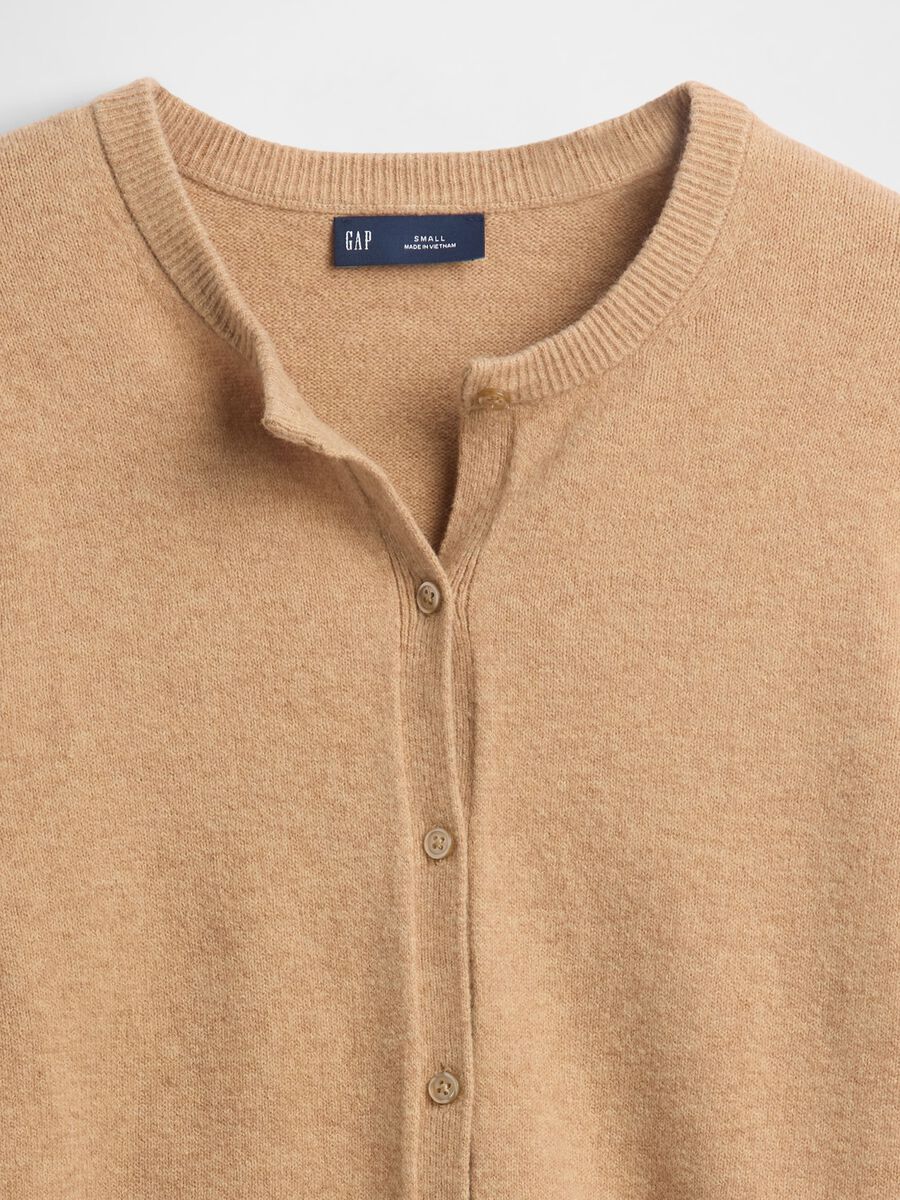 Cardigan beige in misto cotone_4
