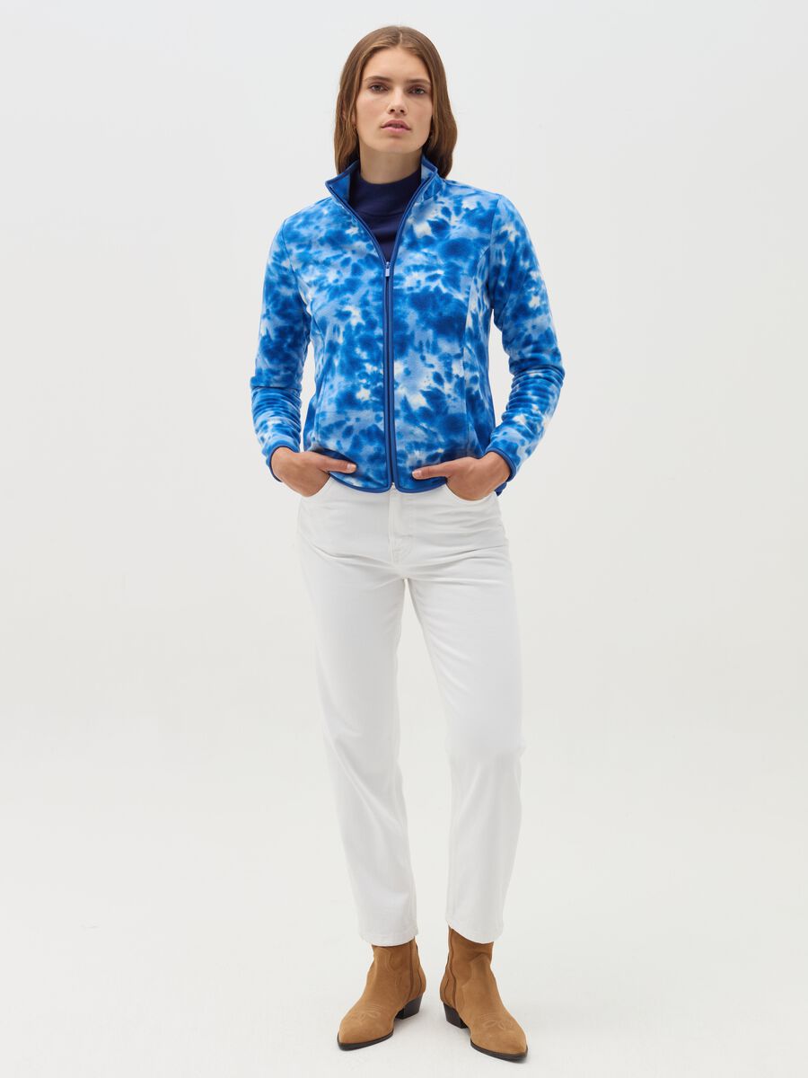 Tie-dye full-zip sweatshirt in fleece_1