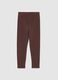 Brown skinny cotton leggings for girls_1